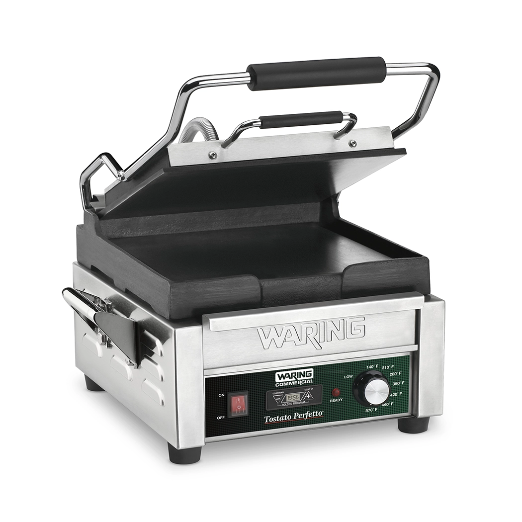 Flat Panini Grill with Timer, 9.75" x 9.25"